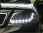 Preview: LED Tagfahrlicht Design Scheinwerfer für Audi A6 4B 97-01 schwarz